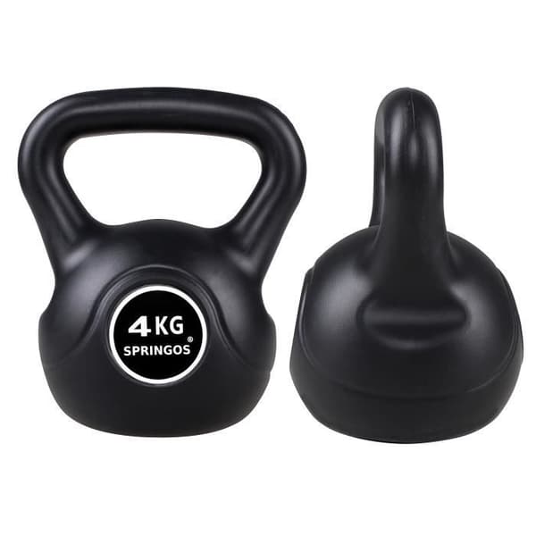 SPRINGOS® Hantel 4 kg - Bodybuilding - Tyngdlyftning - Svart