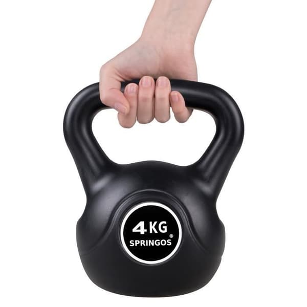 SPRINGOS® Hantel 4 kg - Bodybuilding - Tyngdlyftning - Svart