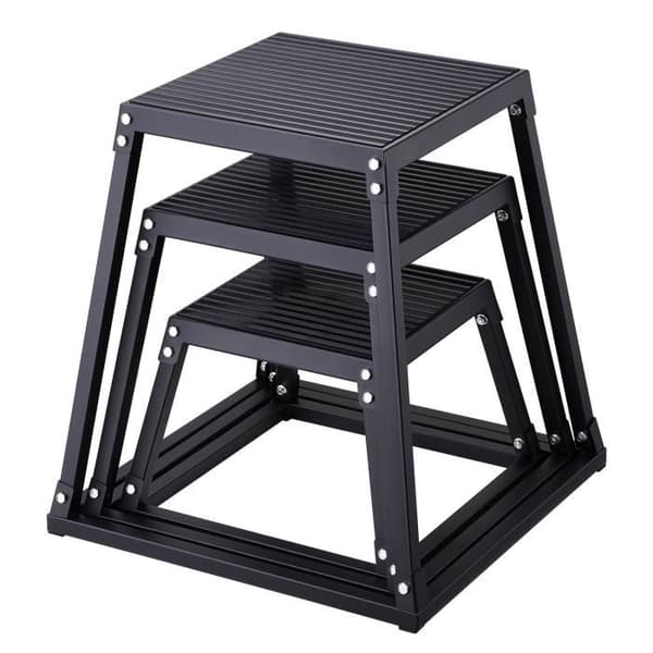 Bodybuilding Jump Box - VEVOR - 3-delat set 305/458/609 mm, Belastning 227 kg, Svart, För träning hemmagym