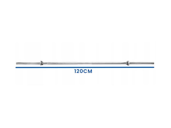 120cm Kromstål Lige Stang til Hjemmetræning - Holdbar, 140kg Kapacitet