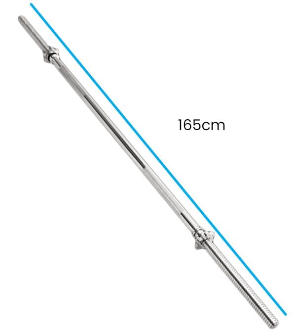 165cm Kromstål Rak Barbell för Hemmaträning - Hållbar, Höggrepp, 150kg Kapacitet