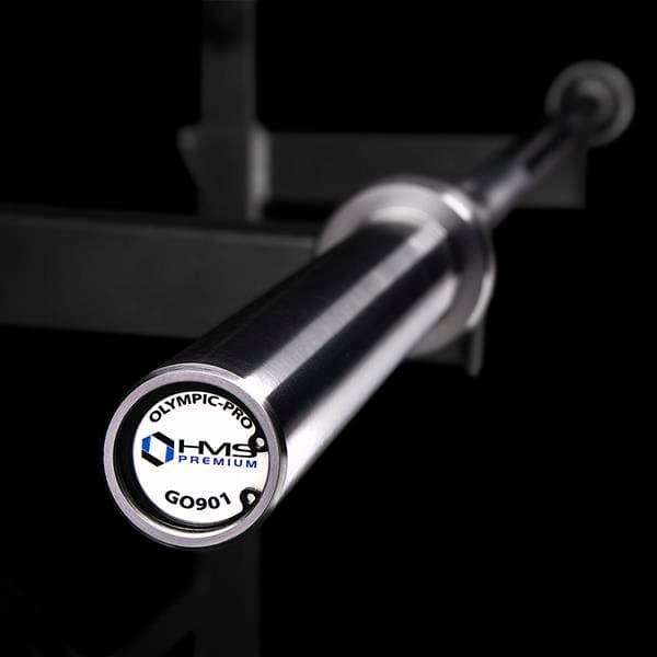 GO901 OLYMPIC BAR 20KG 2200MM HMS PREMIUM + ZG1500 SILVER LOCK KÄFTKLÄMMER (2 st)