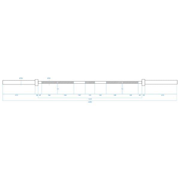 GO700 + ZG1000 RED CLAMP OLYMPIC BAR 20KG 2200MM HMS
