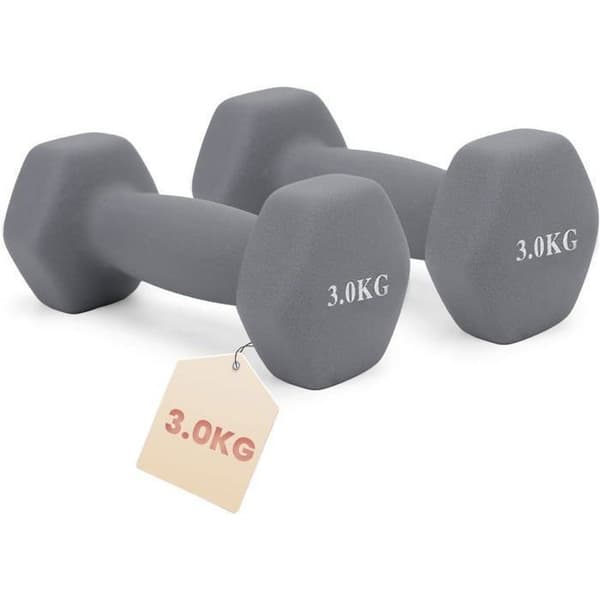 Neoprenhandtag - Ospecificerad - 2x3KG - Halkfria - Hexagonal design - Lätta att rengöra