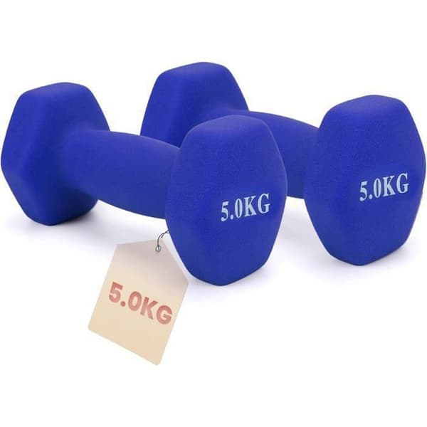 Hantlar - Ej specificerad - Vikthantelsats - 2x5KG - Hexagonal design - Halkfri