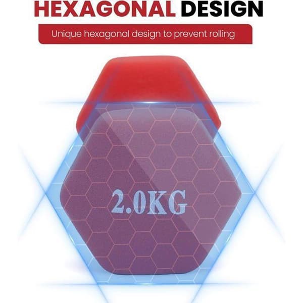 Neoprenhantlar - Ej specificerad - 2x4KG - Hexagonal design - Halkfri - Lätta att rengöra