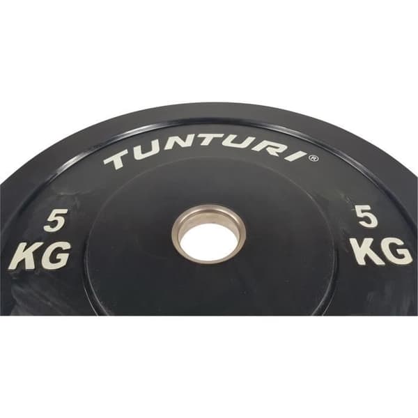 Bumper Plate för Styrketräning Tunturi - 5kg - Svart - Gummi och Stål