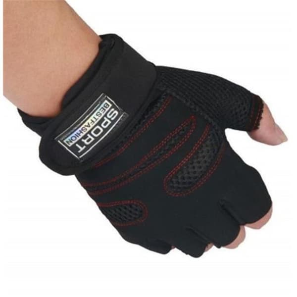 Gym Handskar Fitness Armband Grepp Träning Styrketräning Bodybuilding Sport röd och svart
