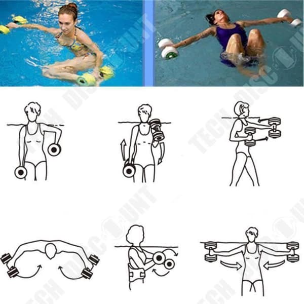 TD® 1 par hantlar för AquaFitness / EVA Foam Hand Hantlar Pool Motstånd Träningspool/ Rosa och Svart / Sport