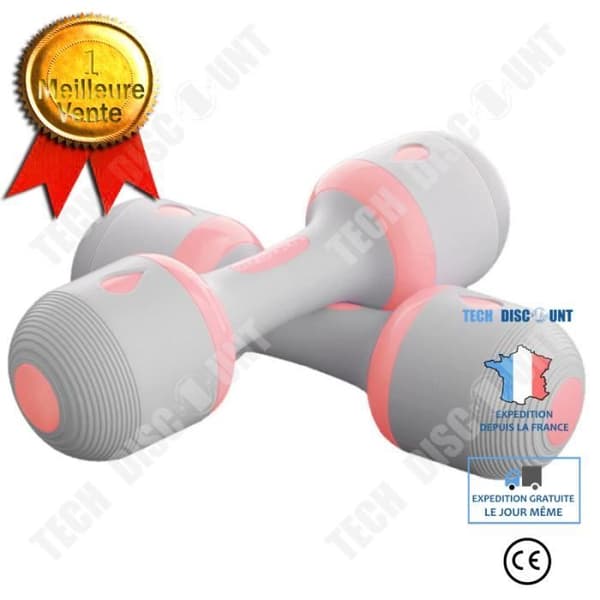 TD® 10 kg Justerbar Hushållshantlar Fitness Hantlar inomhussport Träning Aerobics Damer Håller Hantlar - rosa