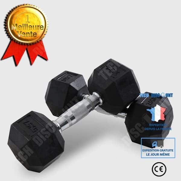 TD® Hexagonal Hantel Män och Dam Gym Hushåll 5 kg Armmuskelfaner Hantelutrustning -svart