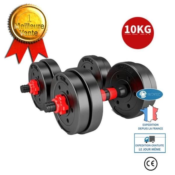 TD® Viktlyftande Hantel Fitness Hantel Viktlyftande 10 kg Hemträningsutrustning för män Avtagbar