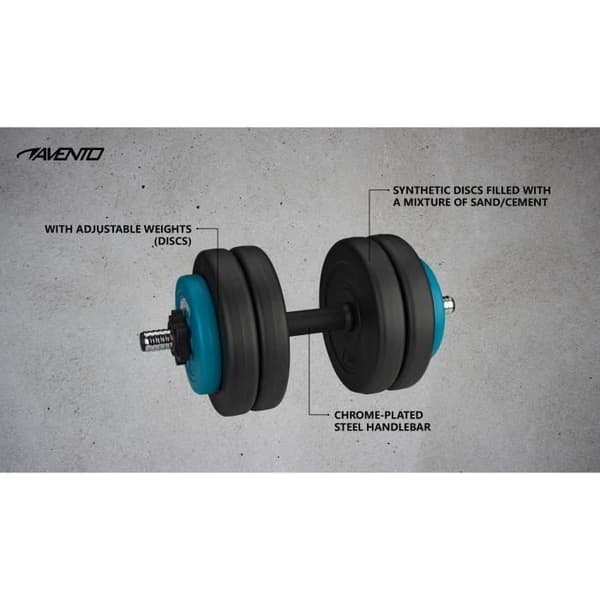 AVENTO HANTEL 15KG MED SYNTETISKA SKIVER