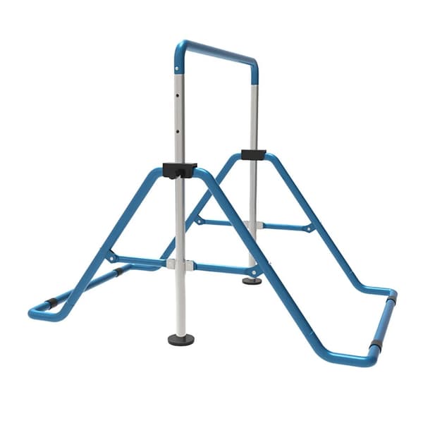 Gymnastik Horisontell Träningsstång, Justerbar Höjd 85-129,5 cm, Robust Stålstruktur,Blå