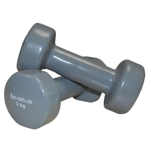 Vinylbelagda metallhantlar - SVELTUS - 3 kg x2 - Smidig och behaglig touch - Blank finish
