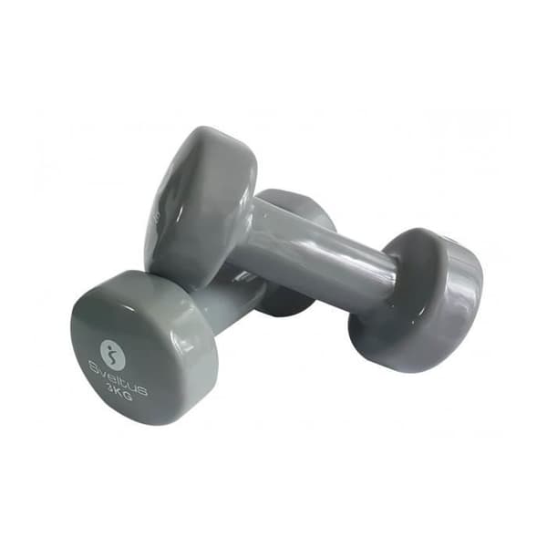 Vinylbelagda metallhantlar - SVELTUS - 3 kg x2 - Smidig och behaglig touch - Blank finish