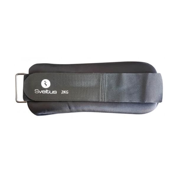 Vägt armband 2 kg x2 - SVELTUS - Handleder, vrister - Lätt att fästa - Svart - Fitness