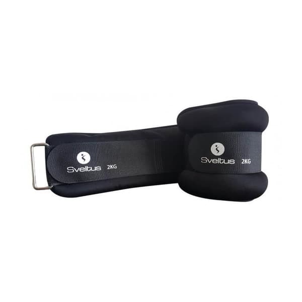 Vägt armband 2 kg x2 - SVELTUS - Handleder, vrister - Lätt att fästa - Svart - Fitness