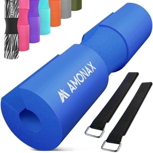 AMONAX - Skivstång squat Pad - BLÅ - Foam Squat Sleeve - Nack- och axelstödsskydd för squats utfall