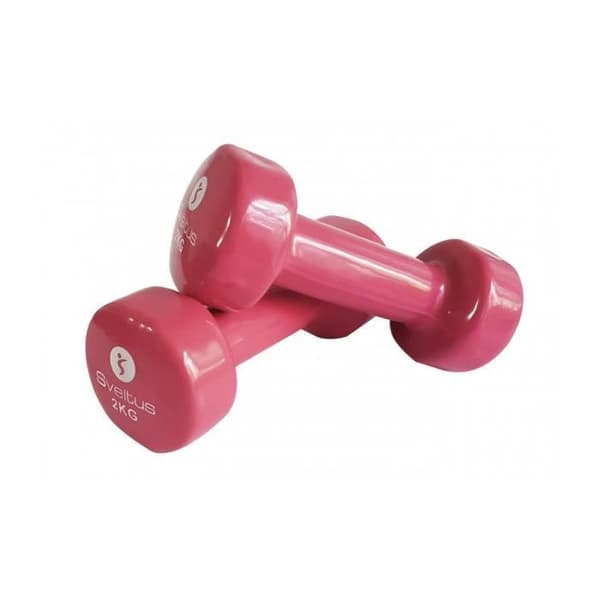 Vinylbelagda metallhantlar - SVELTUS - 2 kg x2 - Smidig och behaglig touch - Blank finish