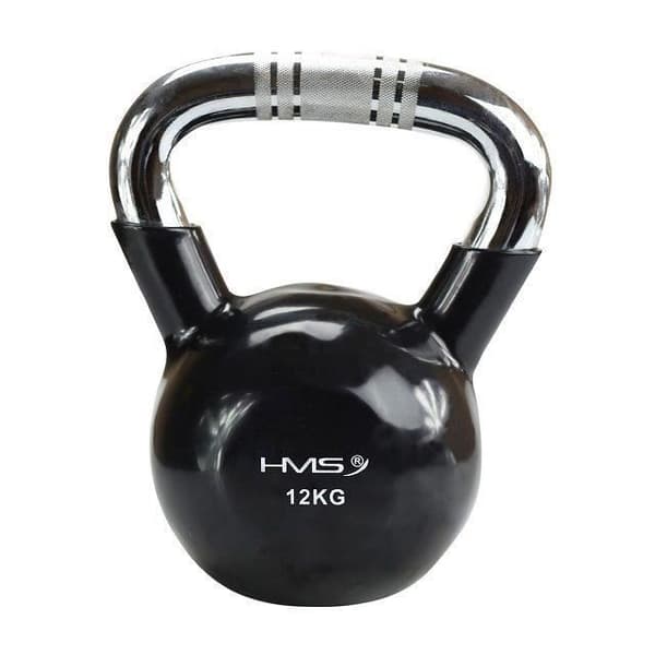 Kettlebell chromowany 12 kg czarny HMS KTC12