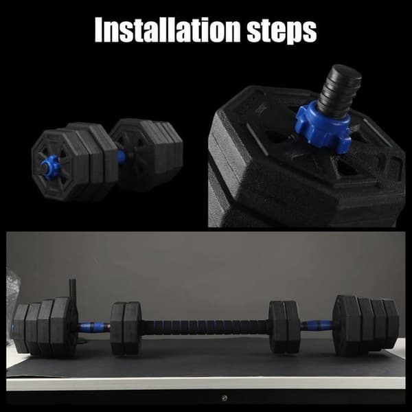 Justerbara hantlar 4 i 1 Ekologiskt set omvandlingsbar till stång, kettlebell, armhävningshandtag 30KG