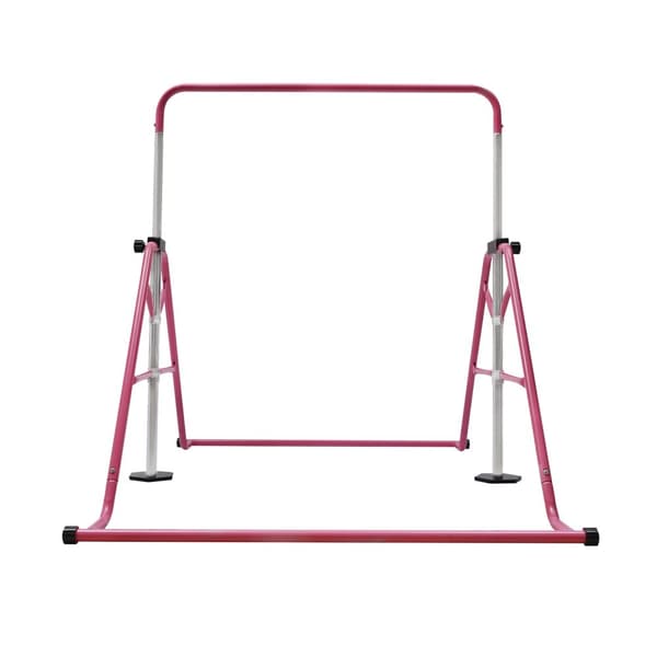Folding Gymnastikstænger, Højdejusterbare, Maksimal belastning 100 kg,Lyserød