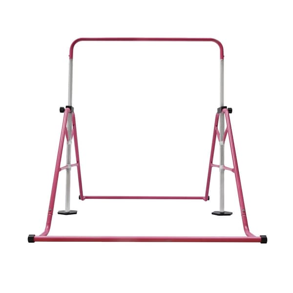 Folding Gymnastikstænger, Højdejusterbare, Maksimal belastning 100 kg,Lyserød