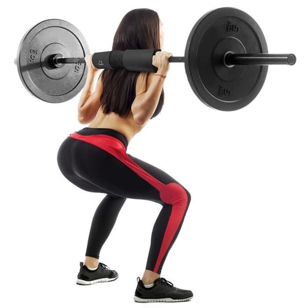 CampTeck Sleeve Squat Olympic Skivstångsdyna för höftstöt, höft, tyngdlyftning, knäböjsövningar - Svart