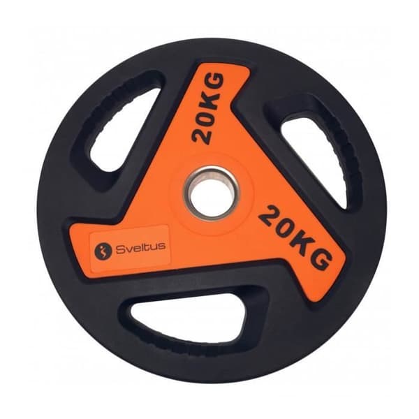 Olympisk skiva med handtag 20 kg x1 - SVELTUS - Bodybuilding - Tyngdlyftning - Orange