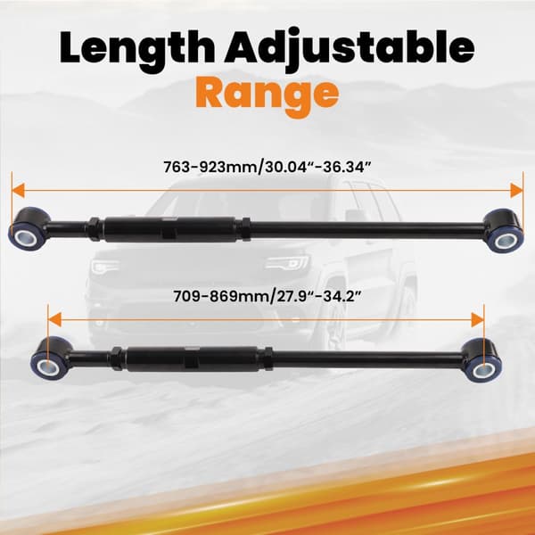 Front justerbar sporstang, passer til Ford F-250 F-350 Excursion, justerbar længde 29,92 - 33,85 tommer.