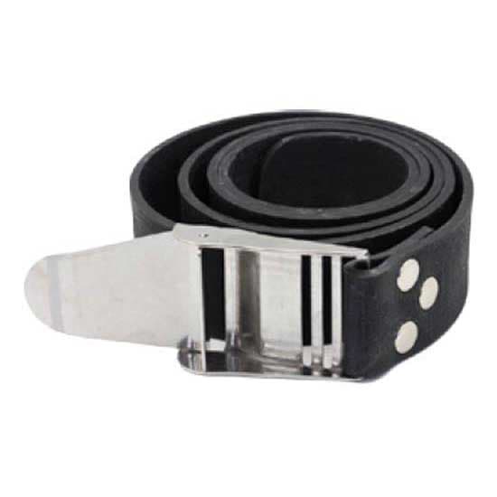 Tecnomar Rubber Belt Inox Buckle Svart,Silver
