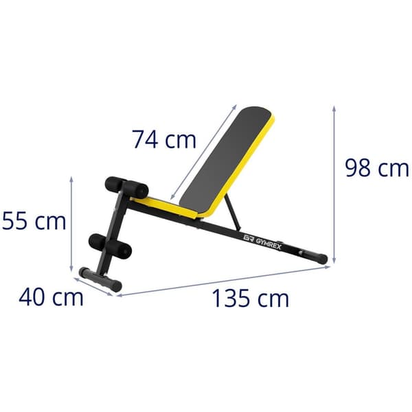 Gymrex Träningsbänk - Justerbart ryggstöd - 100 kg