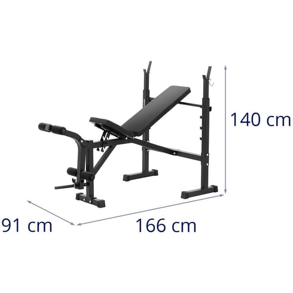 Gymrex Multifunktionell träningsbänk - belastbar upp till 100 kg - justerbar - 180 - 152° lutning