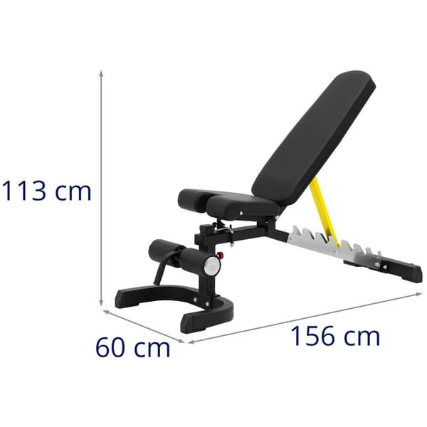 Gymrex Träningsbänk med lutning - upp till 150 kg - justerbar - 80 - 180° lutning - hopfällbar