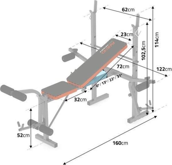 Vikingchoice Justerbar Hjemmetræningsbænk - Kompakt, Foldbar, Multifunktionel for Danske Fitnessentusiaster