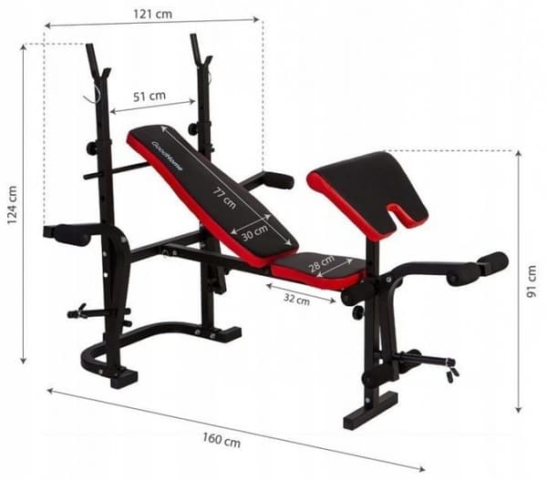 Viking Choice Justerbar Vægtbænk til Hjemmetræning - 120kg Kapacitet, 3-Positions Ryglæn, Sikkerhedslåse
