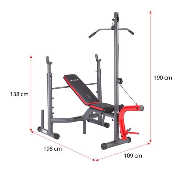 LS7206 HMS BARBELL BÄNK MED UTDRAG