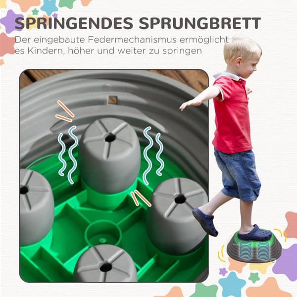 Balance Stepping Stones Spil, ZONEKIZ, 23x23x4 cm, 33x33x7.5 cm, 36.5x36.5x16 cm, 31x31x8.5 cm, Multifarvet