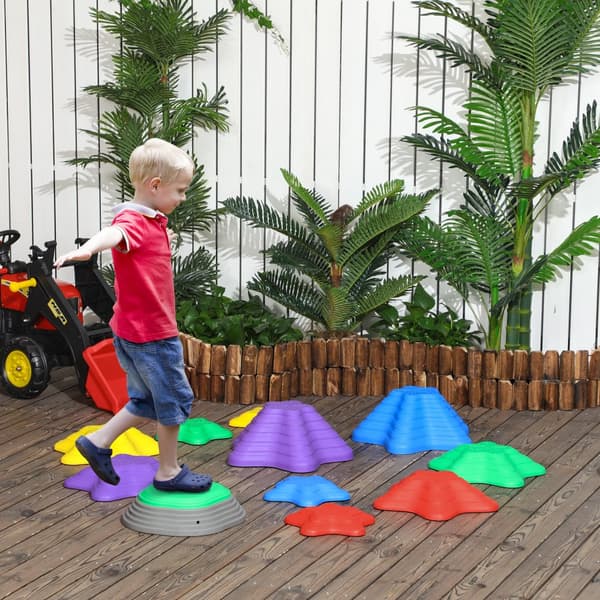Balance Stepping Stones Spil, ZONEKIZ, 23x23x4 cm, 33x33x7.5 cm, 36.5x36.5x16 cm, 31x31x8.5 cm, Multifarvet