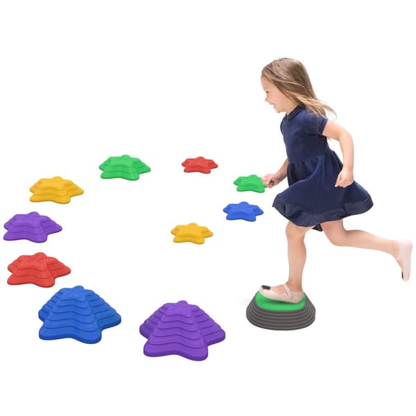 Balance Stepping Stones Spil, ZONEKIZ, 23x23x4 cm, 33x33x7.5 cm, 36.5x36.5x16 cm, 31x31x8.5 cm, Multifarvet