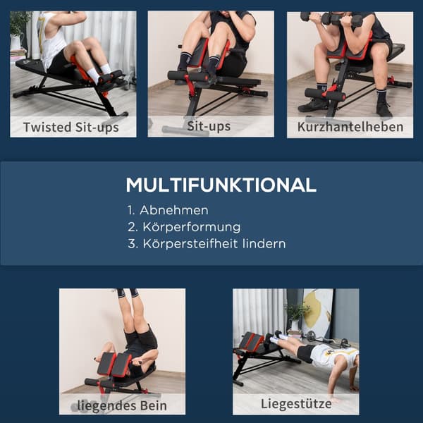 Justerbar Dumbbell Bænk, Multi, 64x146x73.5-85 cm, Sort