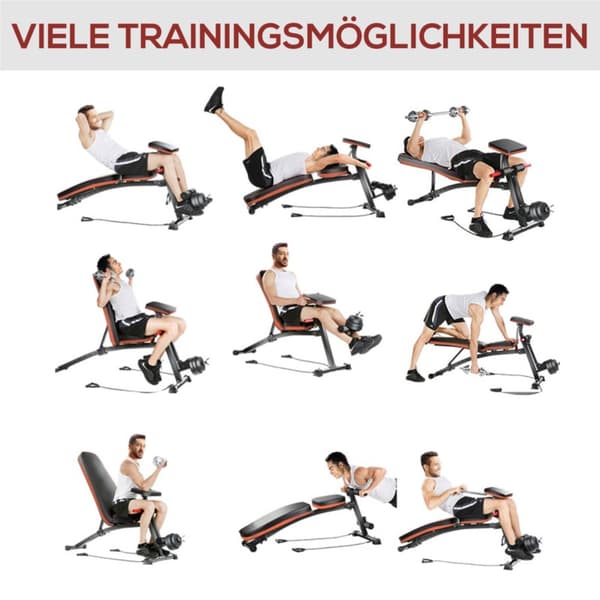 Multifunktionell Viktbänk, Maximal viktkapacitet: 120 kg, Idealisk för Styrketräning