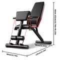 Miniatyrbillede 2 af 2: Multi-funktionel fitnessbænk, justerbar rygstøtte, pladsbesparende design,sort