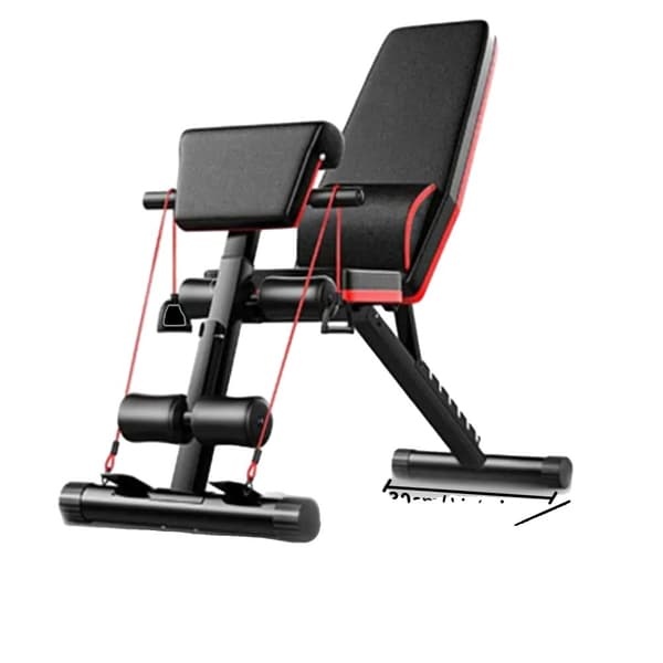 Multi-funktionel fitnessbænk, justerbar rygstøtte, pladsbesparende design,sort