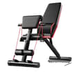 Miniatyrbillede 1 af 2: Multi-funktionel fitnessbænk, justerbar rygstøtte, pladsbesparende design,sort