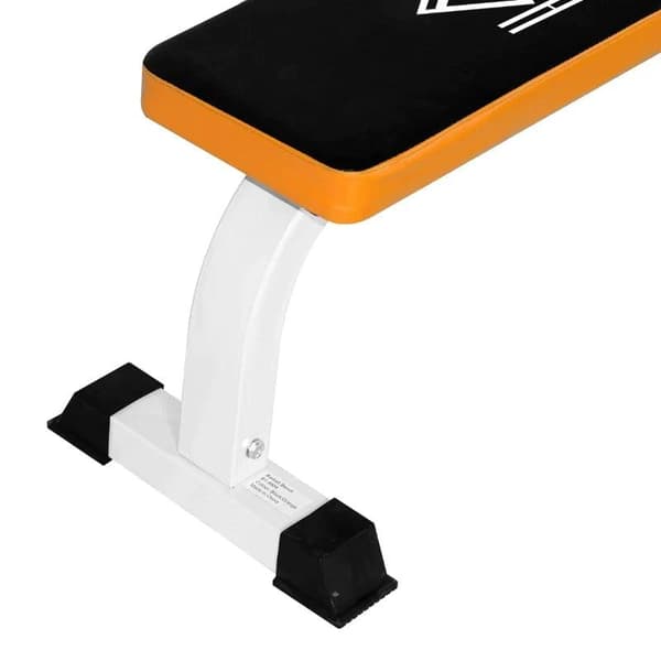 Rootz-painopenkki - Tasainen penkki - Kuntopenkki - Harjoituspenkki - Koti - Kuntosali - Musta/oranssi - L112x L62 x K43 cm