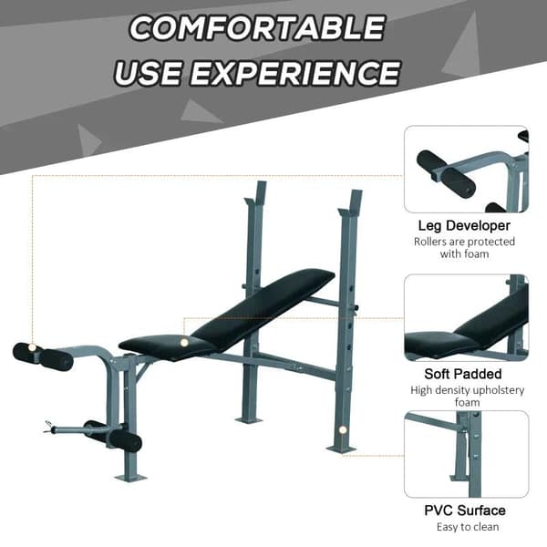 Rootz Trainingsbank - Multifunktionsvægtbænk - Træningsbænk - Justerbar vægtbænk - Fitnessudstyr - Rack-sort - 165 X 68 X 114 Cm