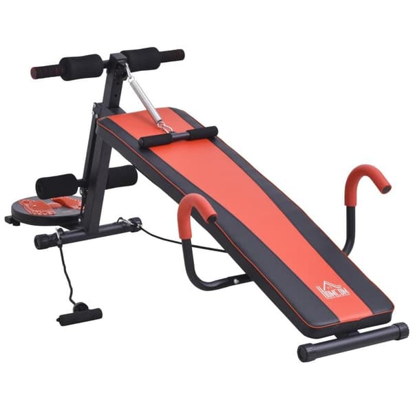 Rootz Sit Up Bench - Sit-up & Dumbbell Bench - Træningsbænk - Rød/Sort - 166 x 53 x 52-60 cm