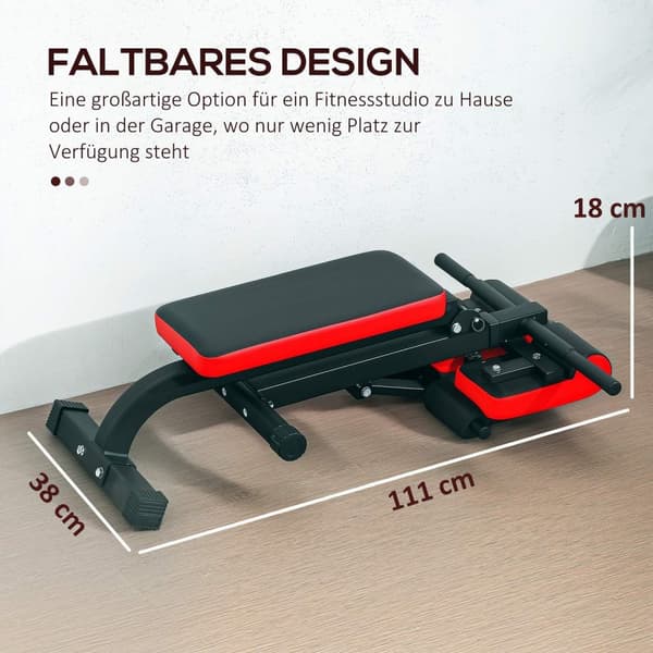 Rootz Multifunktionel justerbar vægtbænk - Fitness Bench - Curl Station - Foldbar pladsbesparende - 103 cm x 65 cm x 67-98 cm